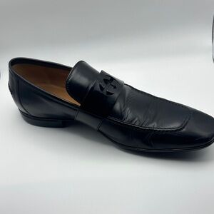 Gucci Black Leather Slip-On Loafers